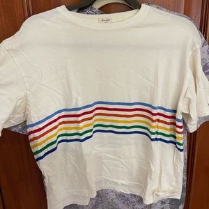 rainbow lines cropped tee!